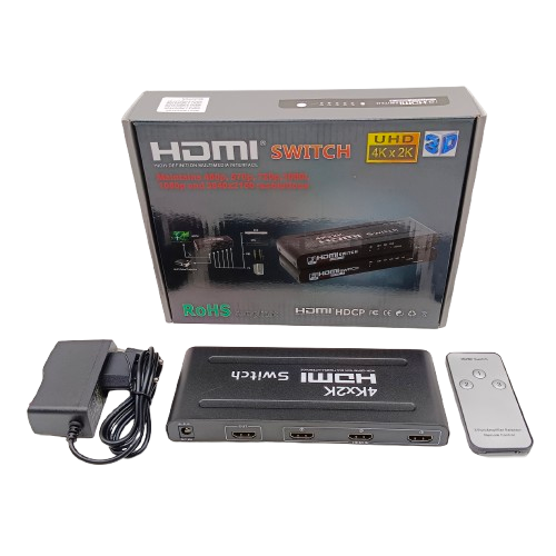 SWITCH HDMI SANURPRO 3 PORT + REMOTE + ADAFTOR