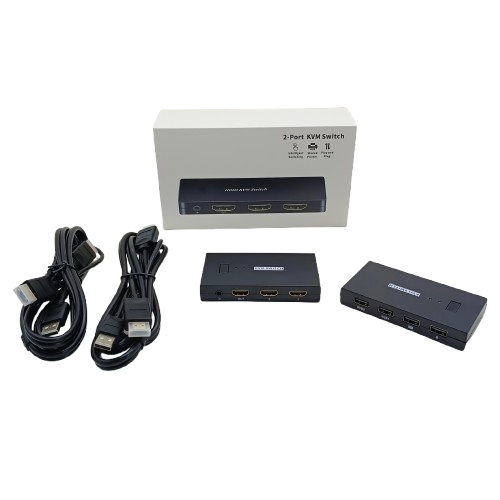 KVM SWITCH HDMI 2PORT USB 2.0 201H (PLASTIK)+KABEL