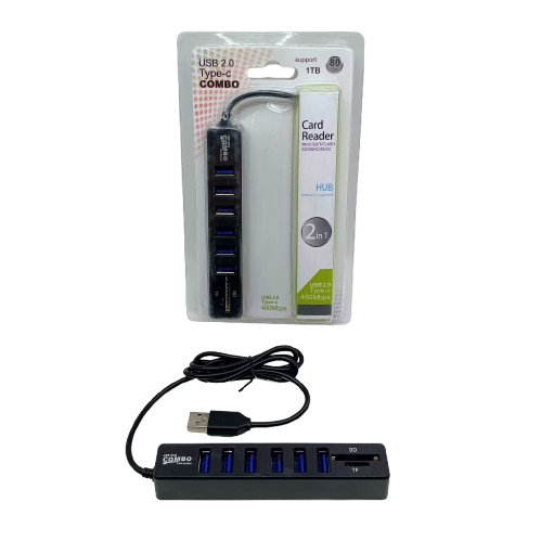 USB HUB 6 PORT+CARD READER COMBO SN-10
